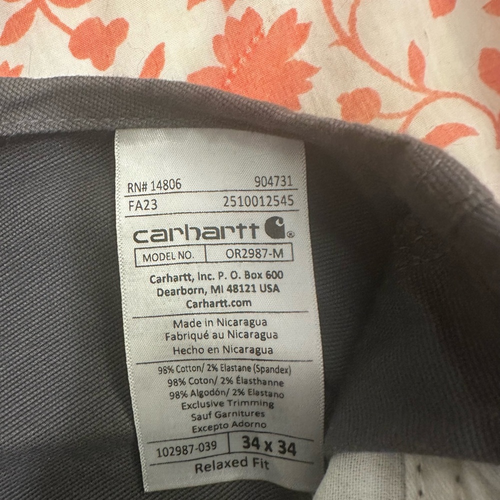 Men’s Carhartt Rugged Flex Canvas Bib Overalls in Granite - Picture 6 of 8